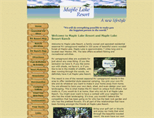 Tablet Screenshot of maplelakeresort.com